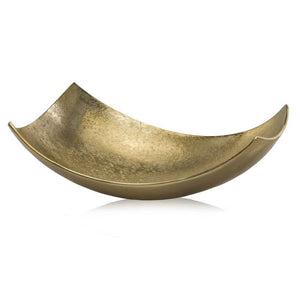 Homeroots 17" Gold Aluminum Scoop Decorative Bowl  Aluminum 354616