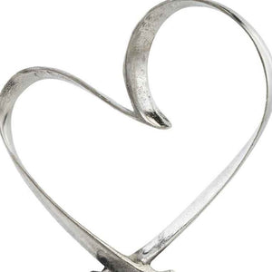 Homeroots 16" Raw Silver And Black Heart Sculpture - Hand-crafted Modern Accent For Stylish Home Décor And Gifts  Buffed Aluminum 354624