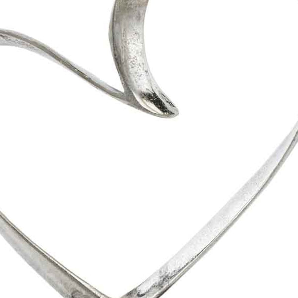 Homeroots 16" Raw Silver And Black Heart Sculpture - Hand-crafted Modern Accent For Stylish Home Décor And Gifts  Buffed Aluminum 354624