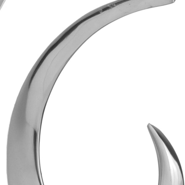 Homeroots 18" Black And Silver Buffed Aluminum Tabletop Sculpture  Buffed Aluminum 354626