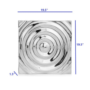 Homeroots 1.5" X 19.5" X 19.5" Buffed Large Rippled Wall Tile  Aluminum 354629