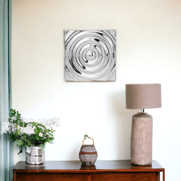 Homeroots 1.5" X 19.5" X 19.5" Buffed Large Rippled Wall Tile  Aluminum 354629