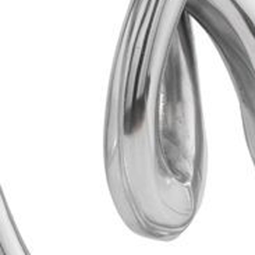 HomeRoots 17" Silver Buffed Aluminum Tabletop Sculpture - Modern Minimalist Elegance for Home or Office Decor 354630