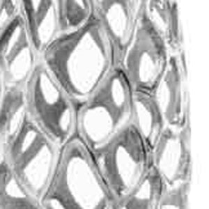 Homeroots 47" Aluminum Silver Twigs Cylinder Floor Vase  Aluminum 354632