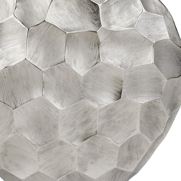 HomeRoots 12" Silver Aluminum Cylinder Table Vase - Modern Minimalist Home Accent for Flowers & Decor 354636