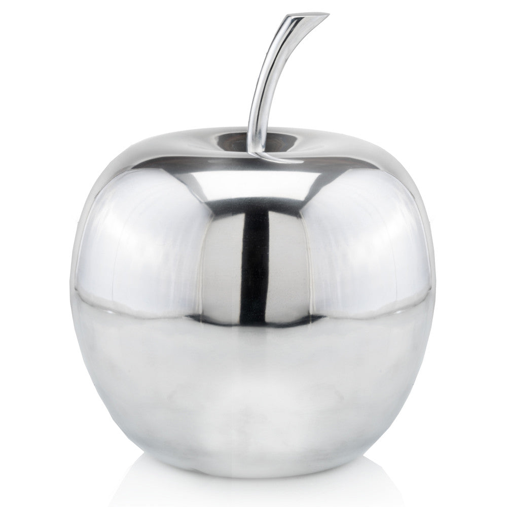 Homeroots 13" Silver Buffed Aluminum Decorative Apple Tabletop Sculpture  Buffed Aluminum 354642
