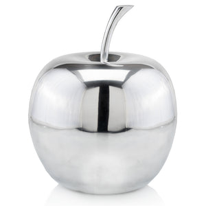 Homeroots 13" Silver Buffed Aluminum Decorative Apple Tabletop Sculpture  Buffed Aluminum 354642