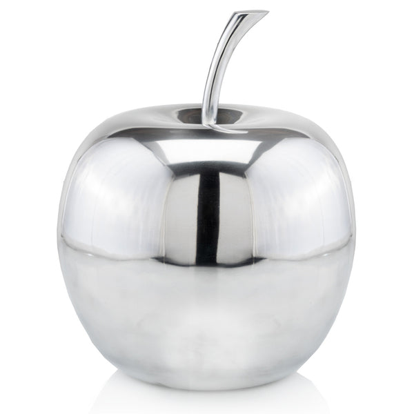 Homeroots 13" Silver Buffed Aluminum Decorative Apple Tabletop Sculpture  Buffed Aluminum 354642