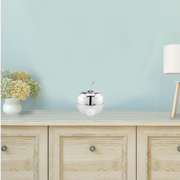 Homeroots 13" Silver Buffed Aluminum Decorative Apple Tabletop Sculpture  Buffed Aluminum 354642