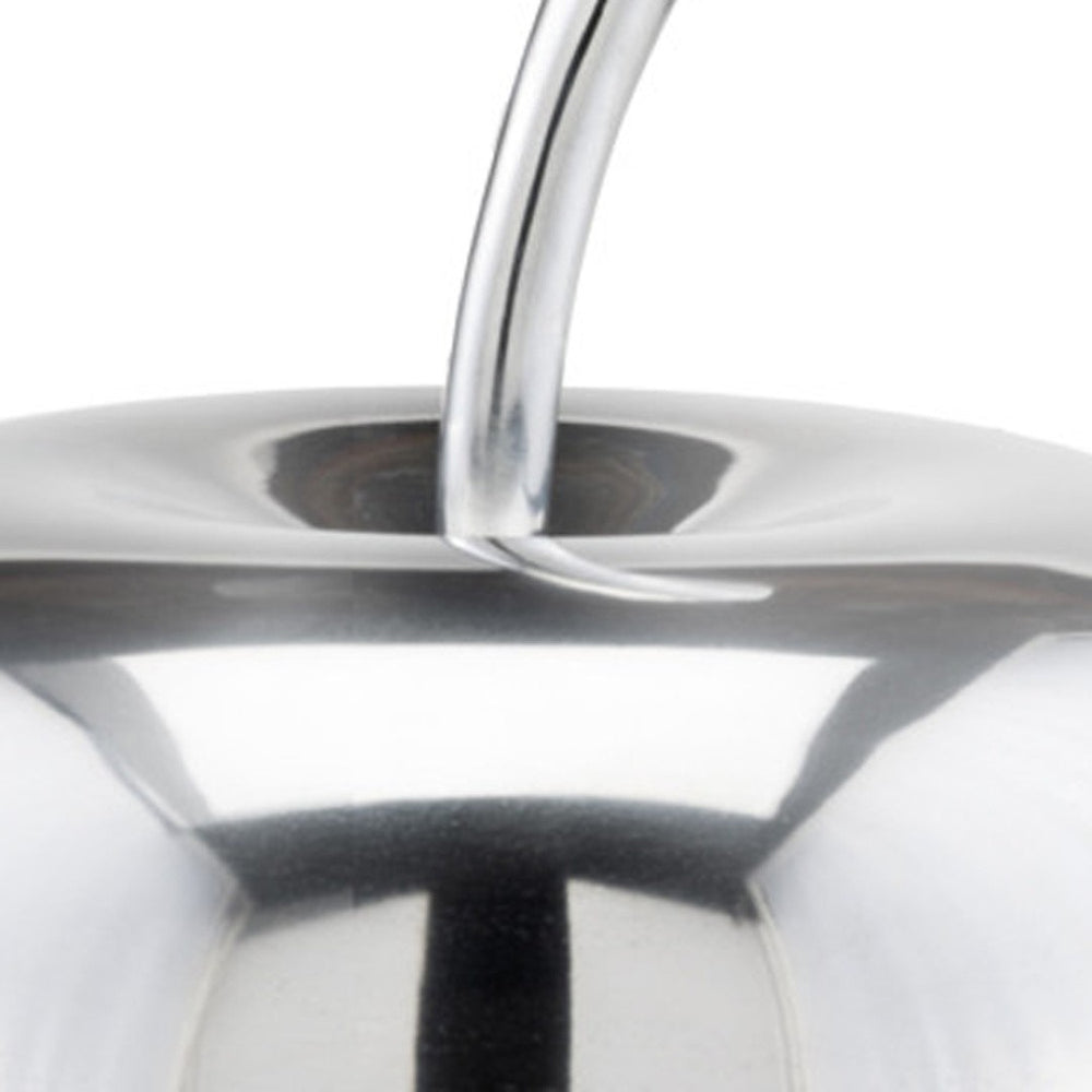 HomeRoots 13" Silver Buffed Aluminum Apple Sculpture - Handcrafted Elegance for Modern Home Decor & Gifting 12 354642