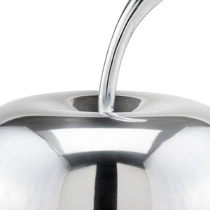 Homeroots 13" Silver Buffed Aluminum Decorative Apple Tabletop Sculpture  Buffed Aluminum 354642