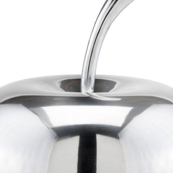 Homeroots 13" Silver Buffed Aluminum Decorative Apple Tabletop Sculpture  Buffed Aluminum 354642