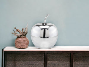 Homeroots 13" Silver Buffed Aluminum Decorative Apple Tabletop Sculpture  Buffed Aluminum 354642