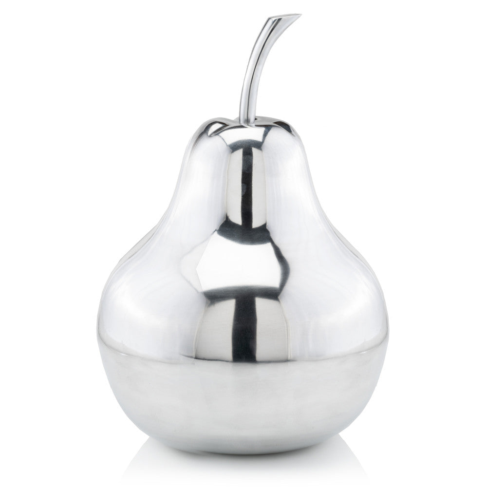 Homeroots 17" Silver Buffed Aluminum Decorative Pear Tabletop Sculpture  Buffed Aluminum 354643
