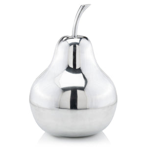 Homeroots 17" Silver Buffed Aluminum Decorative Pear Tabletop Sculpture  Buffed Aluminum 354643