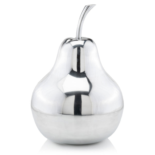 Homeroots 17" Silver Buffed Aluminum Decorative Pear Tabletop Sculpture  Buffed Aluminum 354643