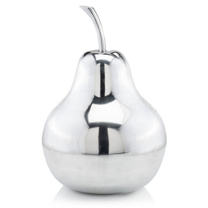 Homeroots 17" Silver Buffed Aluminum Decorative Pear Tabletop Sculpture  Buffed Aluminum 354643
