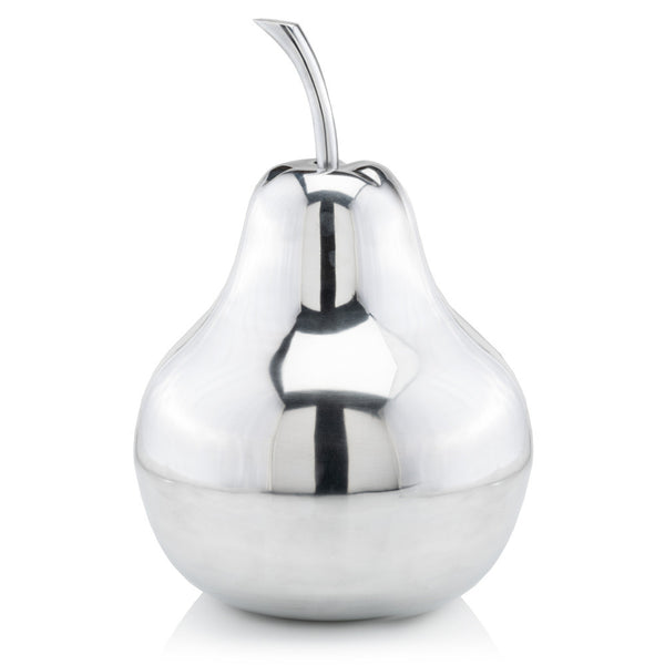 Homeroots 17" Silver Buffed Aluminum Decorative Pear Tabletop Sculpture  Buffed Aluminum 354643