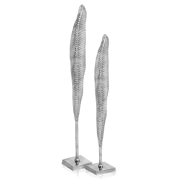 Homeroots 33" Silver Aluminum Tabletop Sculpture  Aluminum 354649