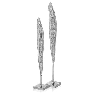 Homeroots 33" Silver Aluminum Tabletop Sculpture  Aluminum 354649