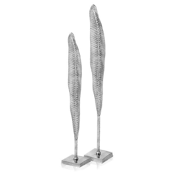Homeroots 33" Silver Aluminum Tabletop Sculpture  Aluminum 354649