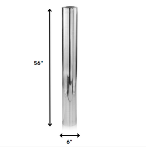 Homeroots 56" Silver Aluminum Cylinder Table Vase  Aluminum 354650
