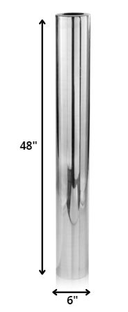 Homeroots 48" Silver Aluminum Cylinder Table Vase  Aluminum 354651