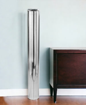 Homeroots 40" Silver Aluminum Cylinder Table Vase  Aluminum 354652