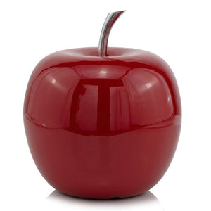 Homeroots 11" Red Aluminum Decorative Apple Tabletop Sculpture  Aluminum 354656