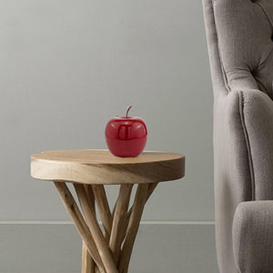 Homeroots 11" Red Aluminum Decorative Apple Tabletop Sculpture  Aluminum 354656