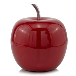 Homeroots 11" Red Aluminum Decorative Apple Tabletop Sculpture  Aluminum 354656