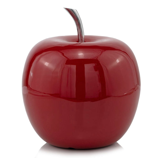 Homeroots 11" Red Aluminum Decorative Apple Tabletop Sculpture  Aluminum 354656