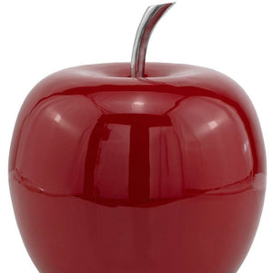 Homeroots 11" Red Aluminum Decorative Apple Tabletop Sculpture  Aluminum 354656