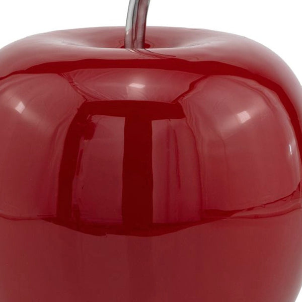 Homeroots 11" Red Aluminum Decorative Apple Tabletop Sculpture  Aluminum 354656
