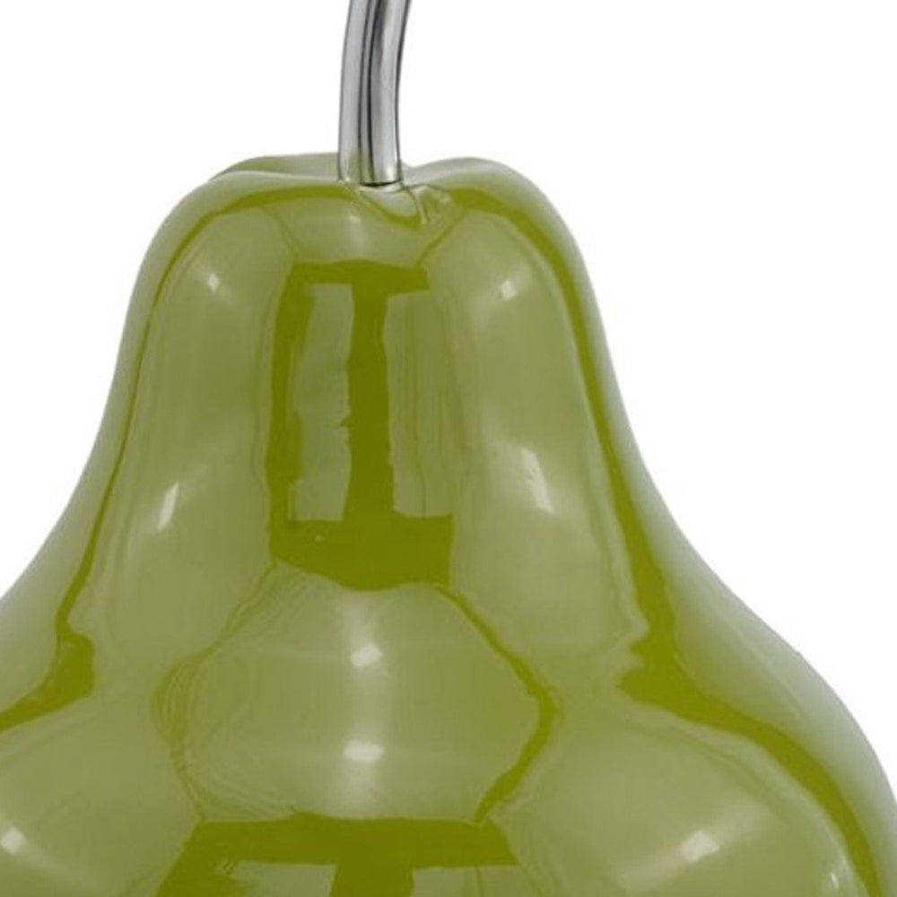 HomeRoots 16" Green Aluminum Decorative Pear Sculpture - Modern Accent for Home Decor & Gift Ideas 11 354657
