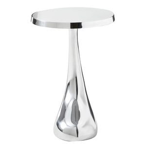 Homeroots 21" Silver Aluminum Round End Table   354658