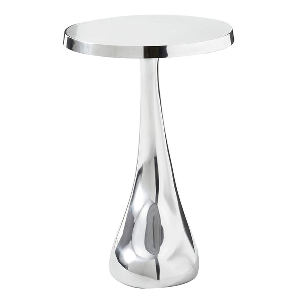 Homeroots 21" Silver Aluminum Round End Table   354658