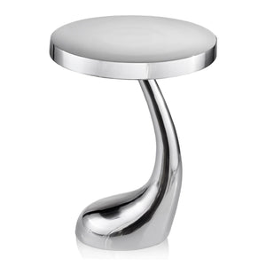 Homeroots 21" Silver Aluminum Round End Table   354658