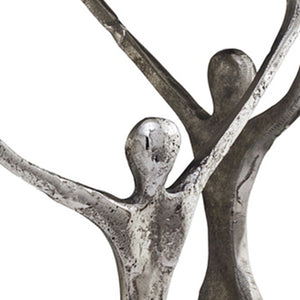 Homeroots 18" Silver And Antiqued White Aluminum Square End Table   354659