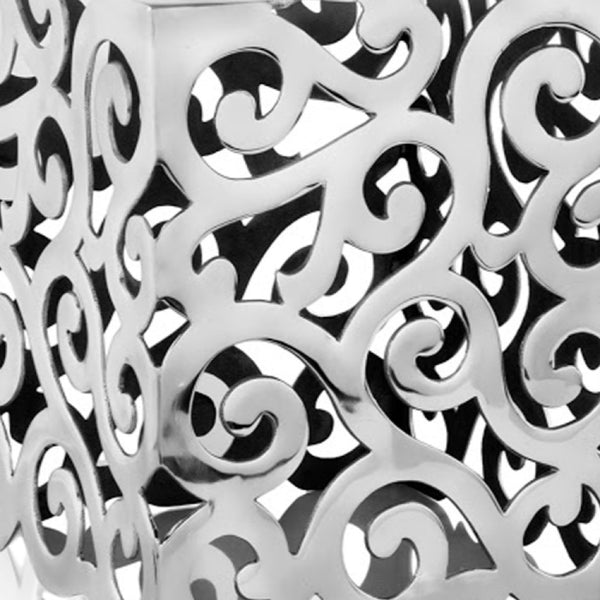 Homeroots 17" Silver Aluminum Square End Table   354660