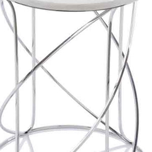 Homeroots 21" White Marble Round End Tables   354675