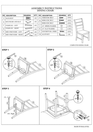 English Elm Contemporary Solid Wood Ladder-Back Dining Chairs Set of 2 with Upholstered Cushions, Comfortable Support B011P194286