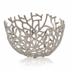 Homeroots Round Silver Twigs Centerpiece Bowl   354791