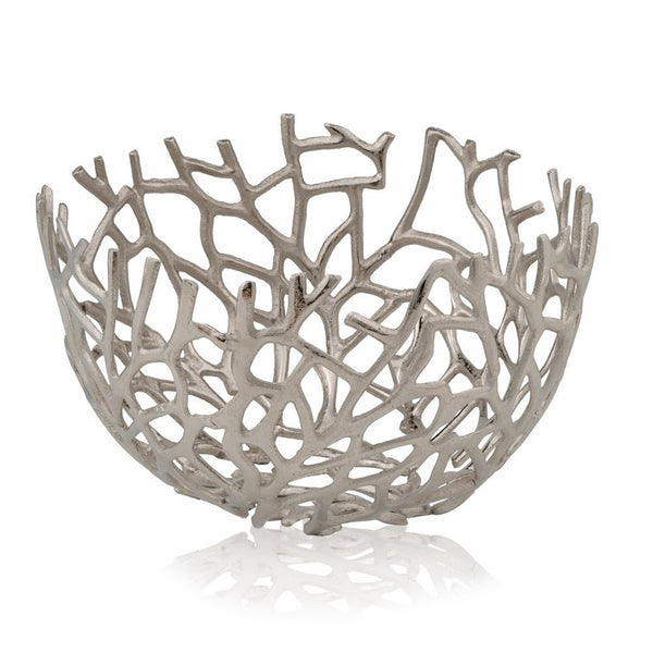Homeroots Round Silver Twigs Centerpiece Bowl   354791