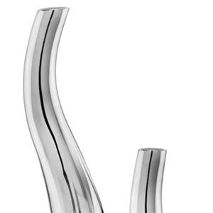 Homeroots Set Of Two Silver Aluminum Squiggly Table Vases  Aluminum 354815