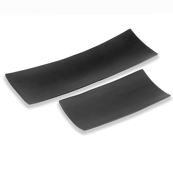 Homeroots Set Of Two Black Contempo Aluminum Trays   354889
