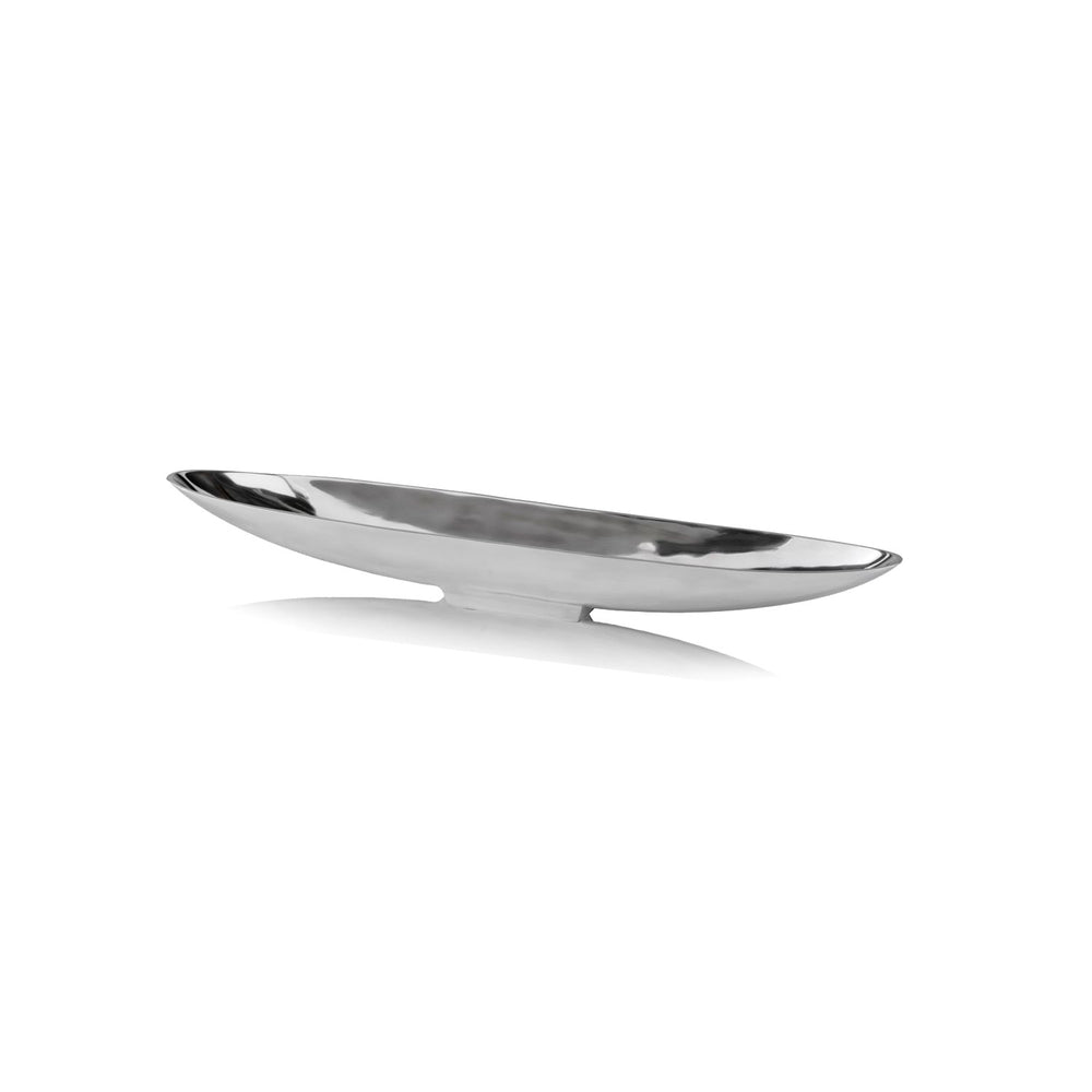 Homeroots 32" Contempo Shiny Silver Long Boat Tray   354890