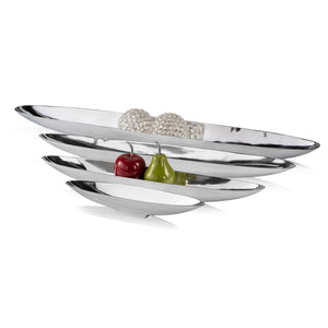 Homeroots 32" Contempo Shiny Silver Long Boat Tray   354890