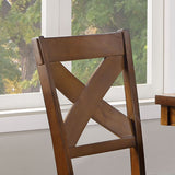 English Elm Espresso and Walnut Side Chair With X-Shape Back (Set Of 2)