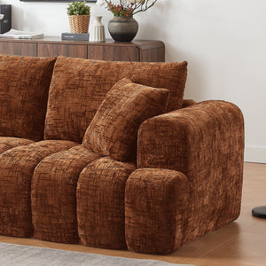 English Elm Chenille L-Shape Oversized Luxury Sectional Sofa - Minimalist Design, Comfy Sleeper For Any Room W2339S00040
